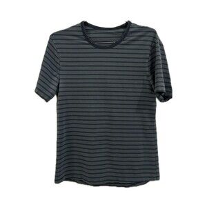 Lululemon Sz Small Men's Shirt Gray Striped Casual Athleisure Basic Adult